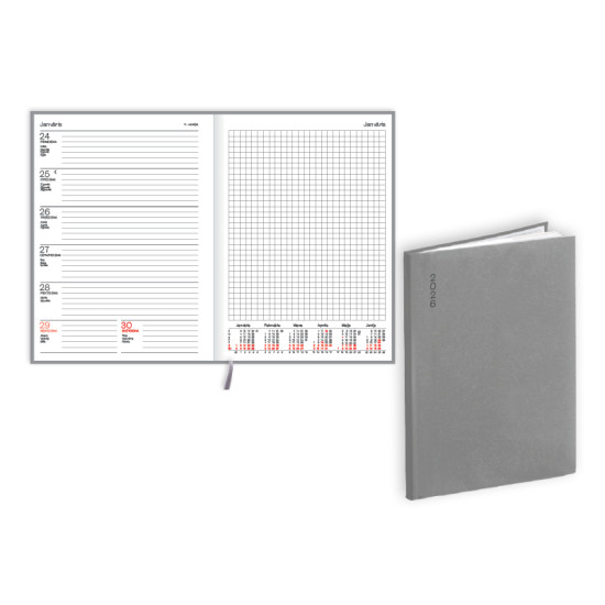 Plānotājs Quadro Flex A5, basis, nedēļas atvērums, pelēks