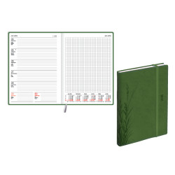 Plānotājs Quadro Soft A5, mākslīgā āda, nedēļas atvērums, zaļš