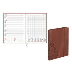 Plānotājs Quadro Trend A5, mākslīgā āda, nedēļas atvērums, Chocolate bronze