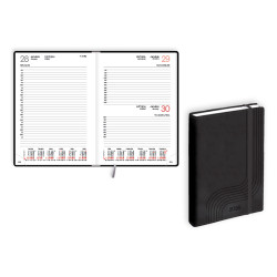 Plānotājs Manager Soft A5, mākslīgā āda, dienas atvērums, melns