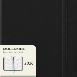 Kalender-märkmik Moleskine 2026 13x21cm, nädal H, kõvad kaaned, must