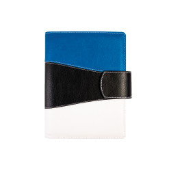 Plānotājs ar spirāli Boss Exclusive A5, āda ar mākslīgo ādu, dienas atvērums, zils/melns/balts