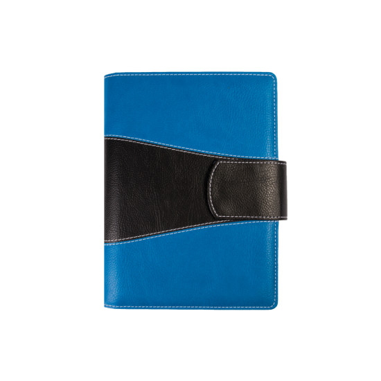 Plānotājs ar spirāli Boss Exclusive A5, āda ar mākslīgo ādu, dienas atvērums, zils/melns/zils