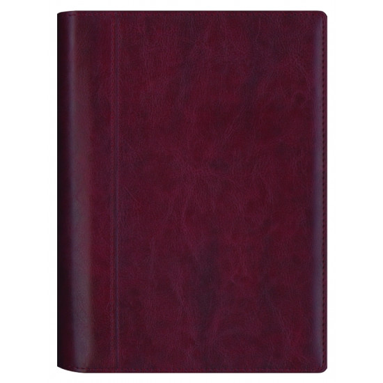 Plānotājs ar spirāli  Boss A5, mākslīga āda, dienas atvērums, bordo