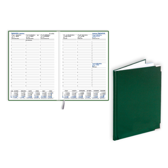 Plānotājs Prestige A5, basis, nedēļas atvērums, zaļš