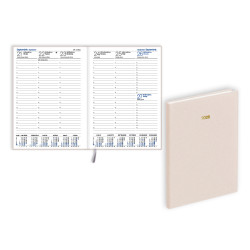 Plānotājs Prestige A5, mākslīgā āda ar tekstūru, nedēļas atvērums, bēšs