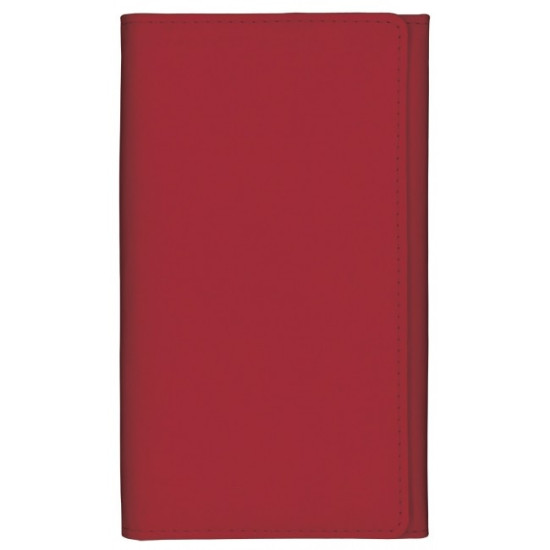 Kabatas plānotājs ar spirāli Midiplan, mākslīgā āda, nedēļas atvērums, sarkans