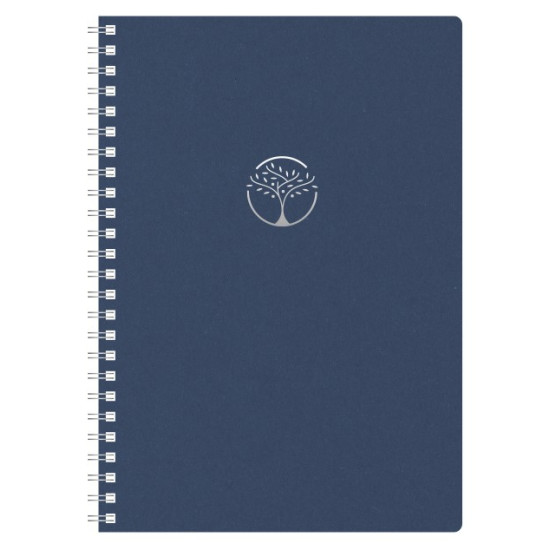 Plānotājs ar spirāli Unika Spiral Cardboard A5, nedēļas atvērums, tumši zils