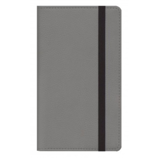 Kabatas plānotājs ar spirāli Midi Flex Nedēļa, mākslīgā āda, pelēks