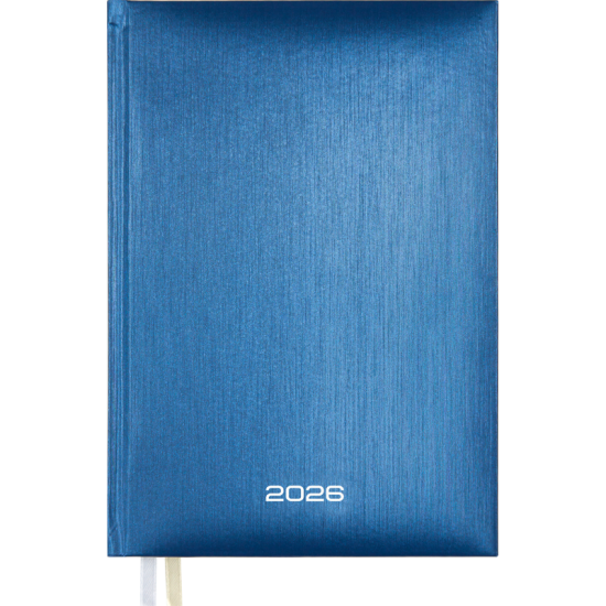 Plānotājs College Regent 2026 A5, dienas atvērums, cietos vākos, metāliski zils