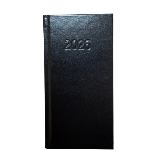 Plānotājs Kreska 2026 82x163mm, nedēļas atvērums, melns