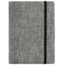 Plānotājs Boss Linen ar spirāli A5, ar gumijas aizdari, gaiši pelēks