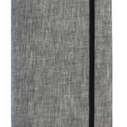 Plānotājs Boss Linen ar spirāli A5, ar gumijas aizdari, gaiši pelēks