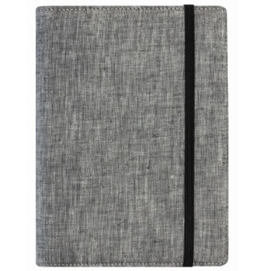 Plānotājs Boss Linen ar spirāli A5, ar gumijas aizdari, gaiši pelēks