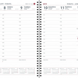Satura bloks VIP Spiral A4, PVC, nedēļas atvērums, caurspīdīgs vāks