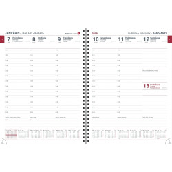 Satura bloks VIP Spiral A4, PVC, nedēļas atvērums, caurspīdīgs vāks