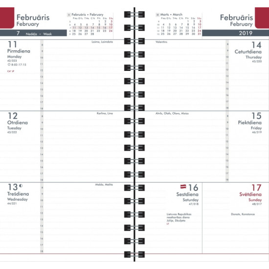 Satura bloks Midi Spirex Nedēļa, 85x162mm