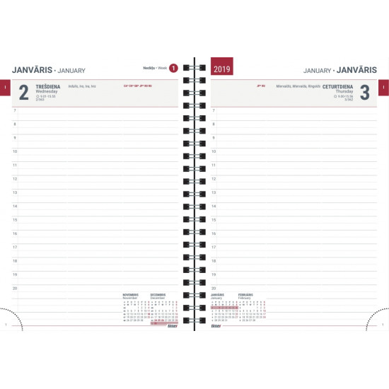 Satura bloks Tempo Diena, 134x184mm