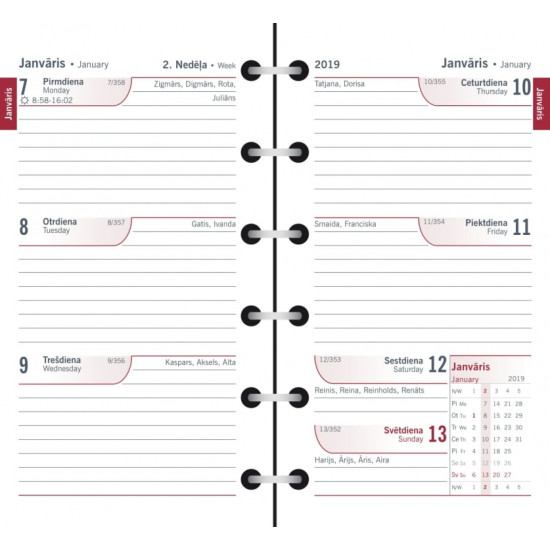 Satura bloks Mini Nedēļa