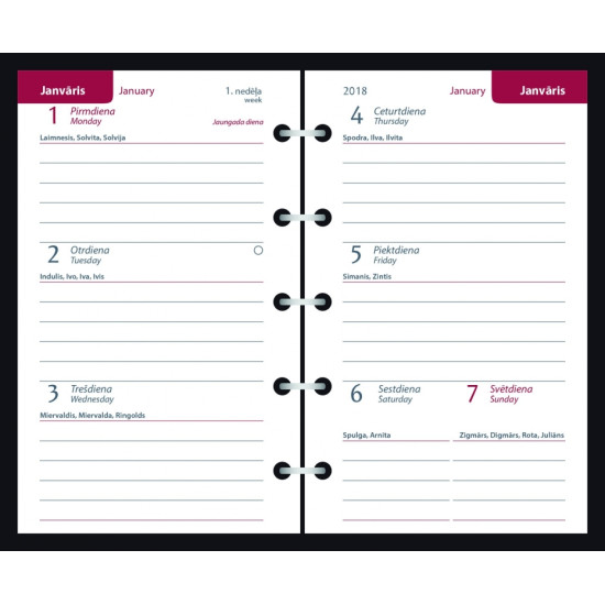 Satura bloks Mini A8 Nedēļa