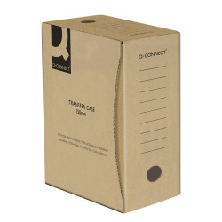 Arhīva kārba Q-Connect A4, 150mm, aizverama, vertikāla vai horizontāli, brūna