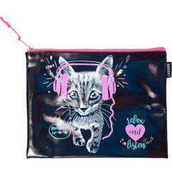 *Mape ar rāvējslēdzēju deVENTE Music Kitty, A5 24,5x20x1cm, melna