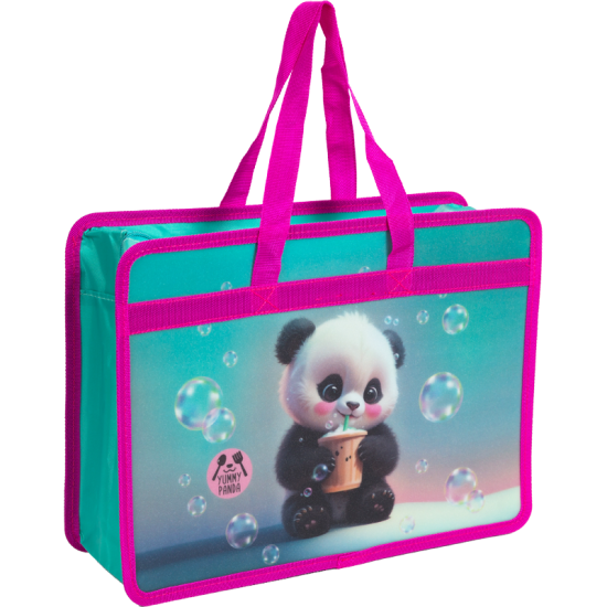 Mape ar rāvējslēdzēju deVente Yummy Panda A4, 34x25x10cm