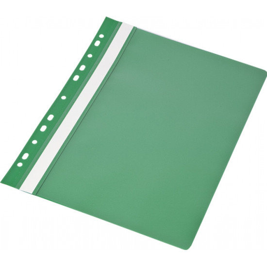 Скоросшиватель с перфорацией A4 PVC, зеленый