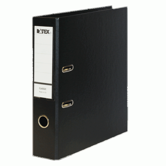 *Mape-reģistrs DATEX CLASSIC, A4, 7,5 cm, melns