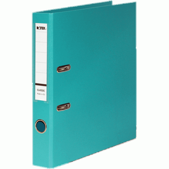 *Mape-reģistrs DATEX CLASSIC, A4, 5 cm, tirkīzs