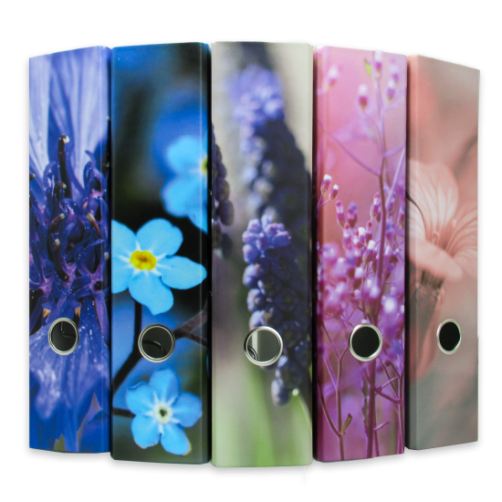 Mape-reģistrs College A4, 7cm, PP+PP, Ziedu asorti