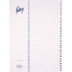 Разделители College "31-Tab", White, С титульным листом
