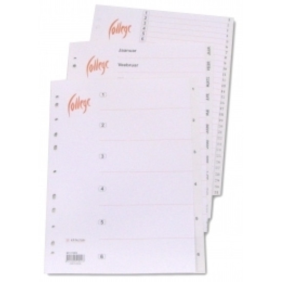 Разделители College "1-5", White, Универсальная Перфорация