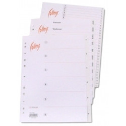 Разделители College "KF151011", White, С нумерованными вкладками
