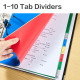 Vahelehed DELI A4 1-10, plastik värviline