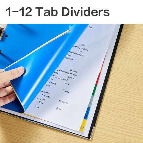 Vahelehed DELI A4 1-12, plastik värviline