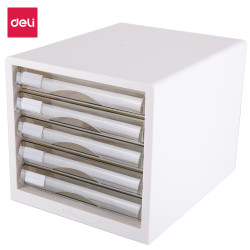 Шкаф для документов Deli E9777 5 ящиков белый