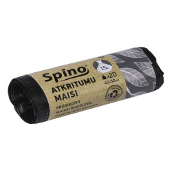 Atkritumu maisi HDPE, 40x50cm, 15l, 8 mic, 20 gab., melni
