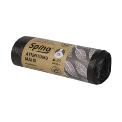 Atkritumu maisi HDPE, 48x60cm, 25l, 9 mic, 20 gab., melni