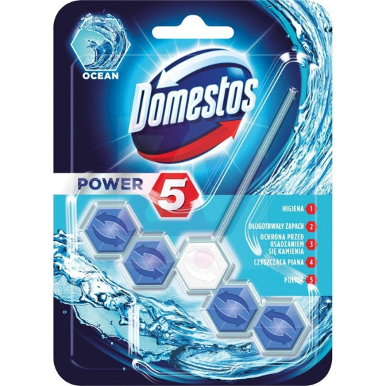 Блок для бочка унитаза Domestos Power 5 Ocean, 55г