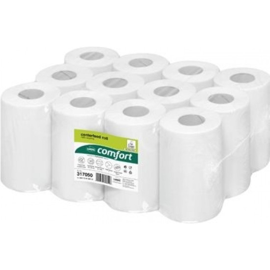 Papīra dvielis Wepa Comfort 317051, balts, 1 slānis, 120m, 12 rulļi