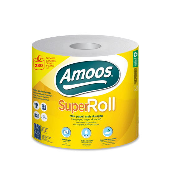 Majapidamispaber AMOOS Super Roll 2-kihiline, 1 rull