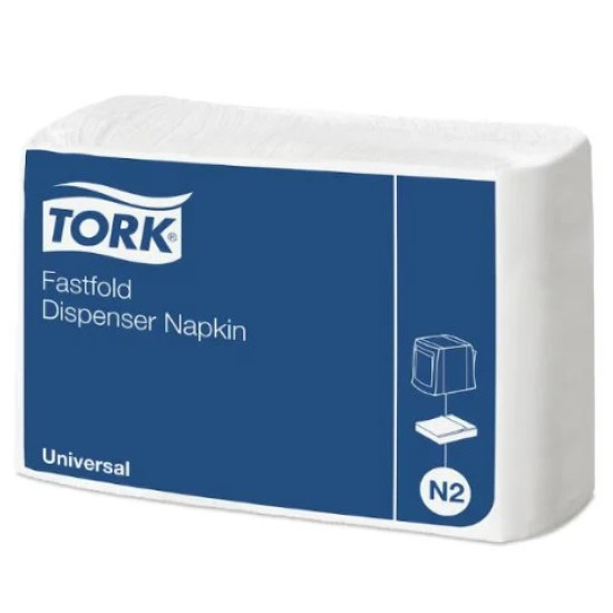 Galda salvetes Tork N2, 25x30cm,1 slānis, 300 loksnes, baltas