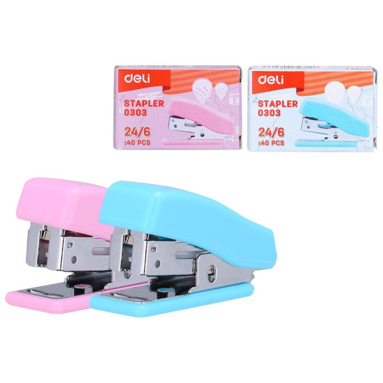 Skavotājs Deli Mini 0303, 15 lapām, rozā vai gaiši zils