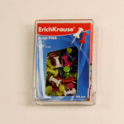 Кнопки сил. Erich Krause 100шт 19749 гвоздики, цвет, пласт/кор