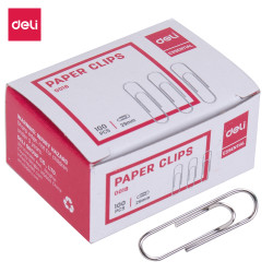 Скрепки для бумаг DELI "#3", Silver, Прочный Дизайн.
