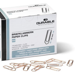 Скрепки Durable Pro 26мм медные 1000шт