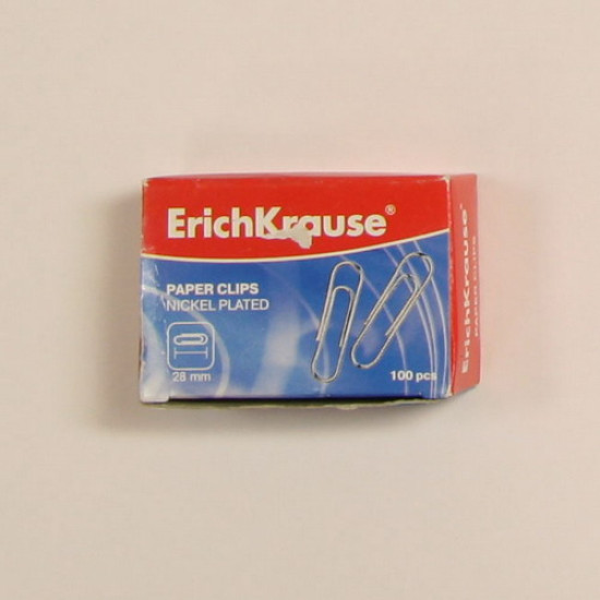 Скрепки 28мм Erich Krause 100шт 7855 никелир