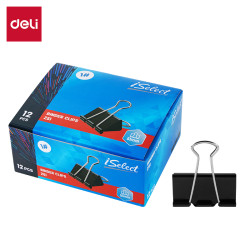 Зажимы для бумаг DELI Z51, Black, Надежная фиксация