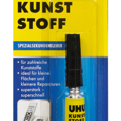 Клей UHU Plastic Super Кристально прозрачный быстрая фиксация